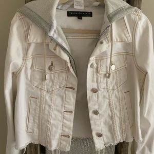 Veronica Beard White Denim jacket w/ gray dickie